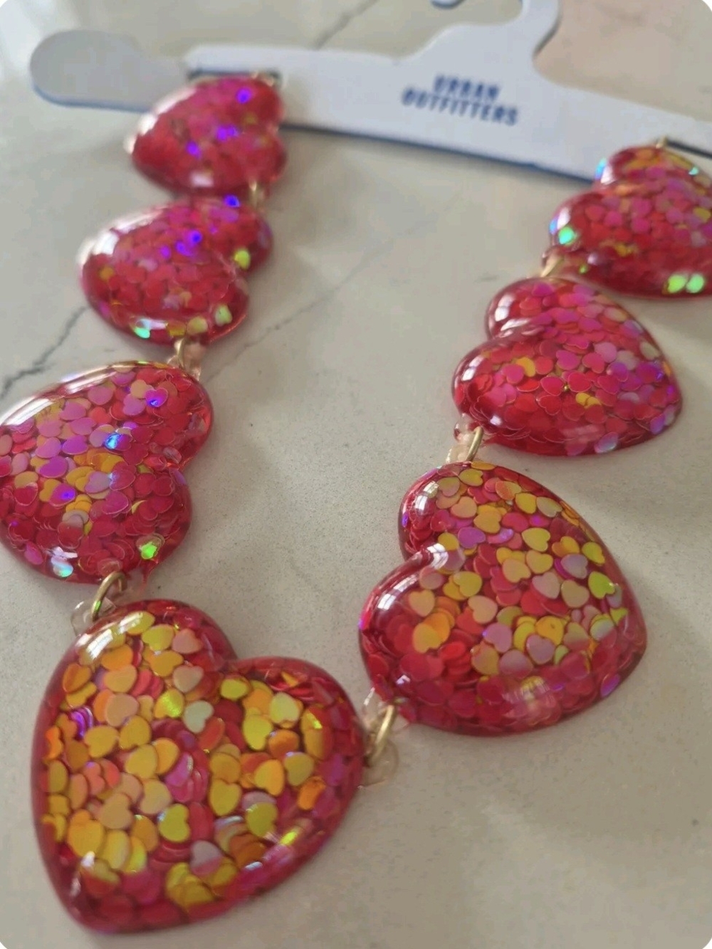 NWT UO Pink Gem Heart Choker